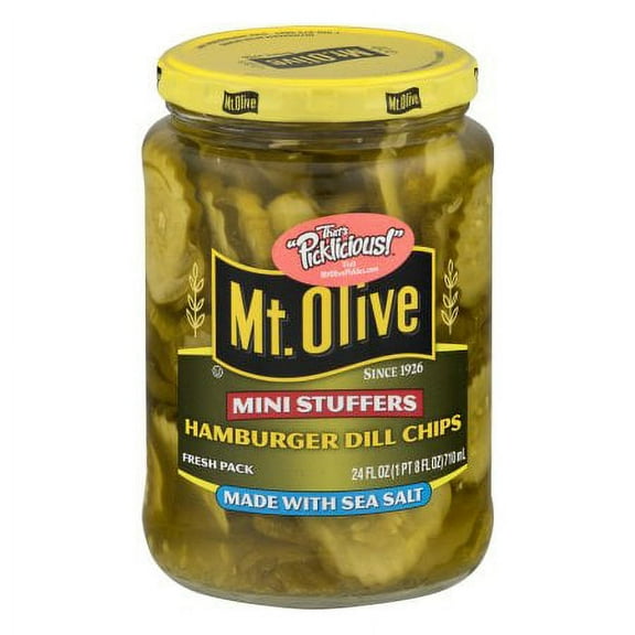 Mt. Olive Mini Stuffers Hamburger Dill Chips Jar (Pack of 6)