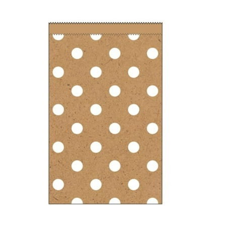 kraft polka dots treat decorative bags pack natural brown paper club