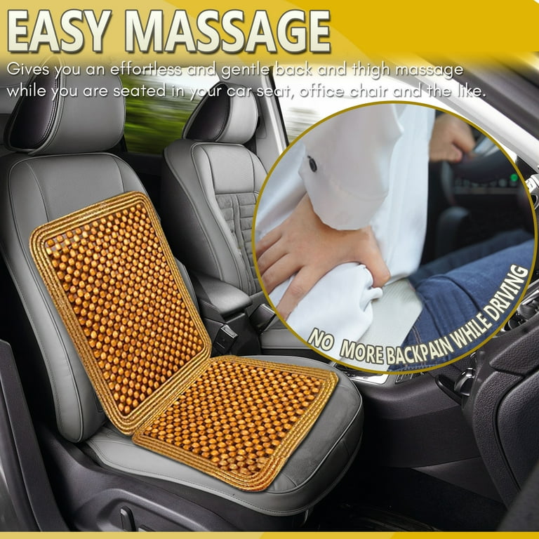 Zone Tech Black Wooden Beaded Comfort Seat Cover - 2 Pack Car Driver  Massaging Cool Comfortable Seat Cushion with High Ventilation- Reduces  Fatigue.