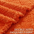 thumbnail image 4 of Whale Flotilla Fuzzy Fleece Throw Blanket for Couch, Bed, Soft Fluffy Jacquard Waffle Blankets for All Season, Lightweight and Warm, 50x60 Inch, Burnt Orange, 4 of 9