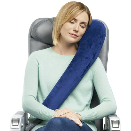 travelrest all-in-one ultimate travel pillow/neck pillow - plush washable cover with memory foam - lean into it - best pillow for airplanes, autos, trains, buses, office napping (rolls up
