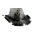 thumbnail image 3 of Sombrero de vaquero iluminado con LED Yinane para fiesta de discoteca Negro, 3 of 8