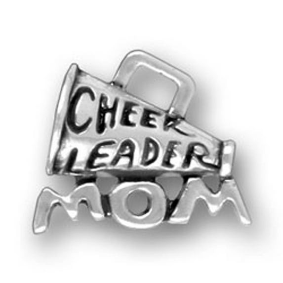 Sterling Silver 16" 1mm Box Chain Football Cheerleader Mom Megaphone Pendant Necklace