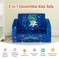 thumbnail image 6 of Topbuy 2-in-1 Convertible Kids Sofa Flip Open Couch w/Sturdy Sponge Construction&Velvet Fabric Blue, 6 of 9