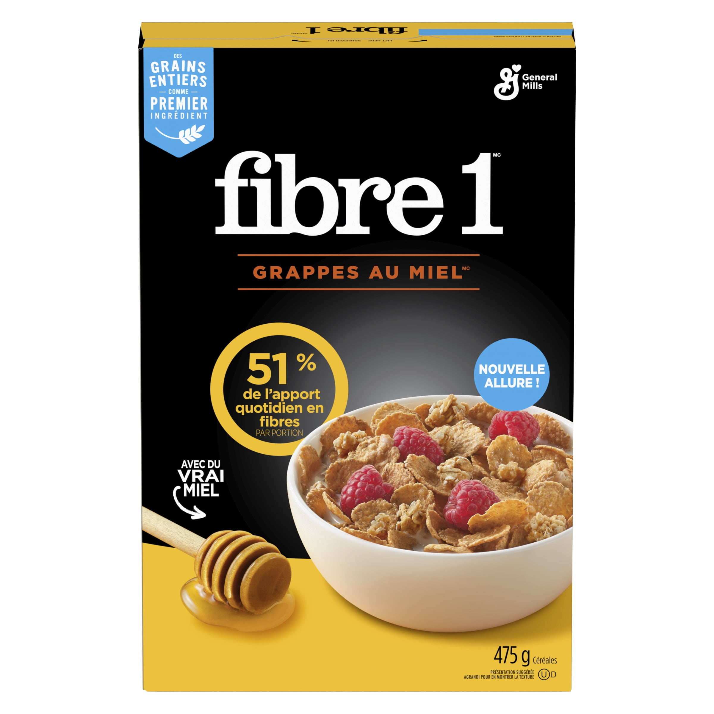 Fibre One Breakfast Cereal, Honey Clusters, High Fibre and Whole Grains, 475 g, 475 g