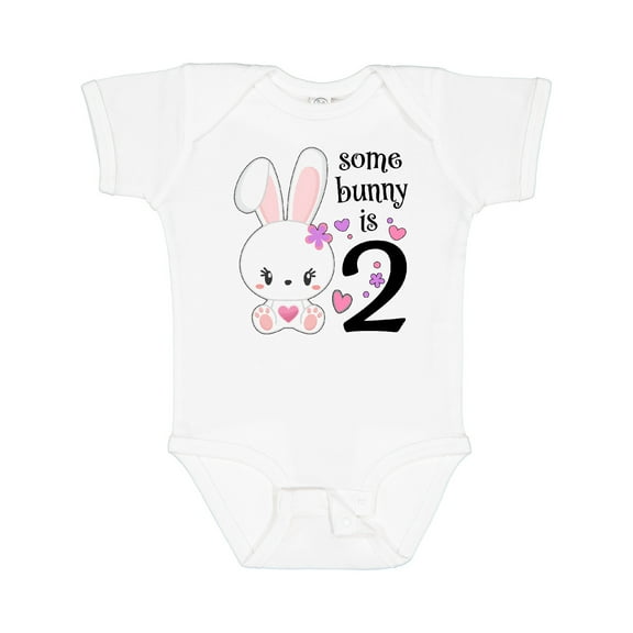 Inktastic Somebunny is Two-second Birthday Bunny Boys or Girls Baby Bodysuit