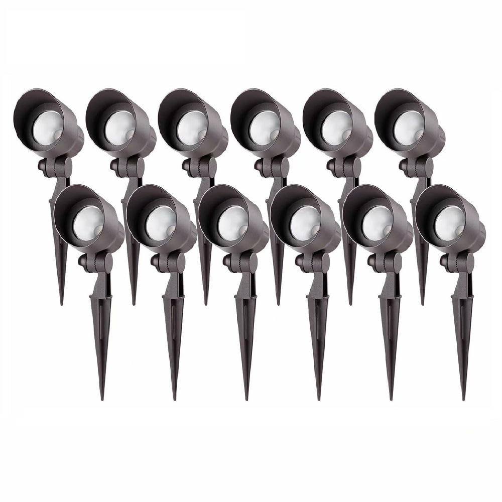LEONLITE 12 Pack LED Outdoor Lawn Spotlight Light, 5W (60W Equiv