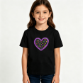 thumbnail image 2 of Girls Graphic Tees Hearts Colorful Love Kids T Shirt Valentines 100% Cotton Short Sleeve Soft Tops 4-13Y, 2 of 5