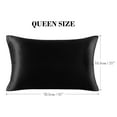 thumbnail image 7 of PiccoCasa 2 Pcs Satin Pillowcase Zippered Silky Sateen, Queen Black, 7 of 7