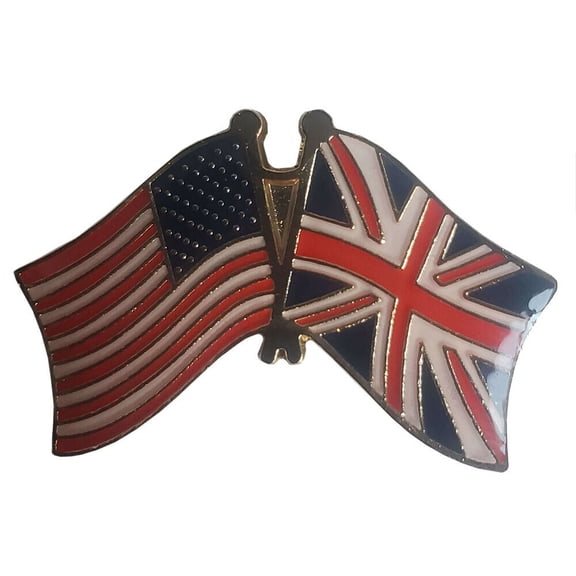 USA American UK United Kingdom Friendship Flag Motorcycle Hat Cap lapel Pin