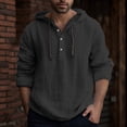 thumbnail image 2 of Polo Shirts For Men Fashionable Casual Solid Color Simple Button Hooded Hooded Button Down Tops, 2 of 4