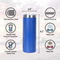 thumbnail image 2 of Muka 20 oz. Stainless Steel Skinny Tumbler, Powder Coated Straight Tumbler-Black, 2 of 8