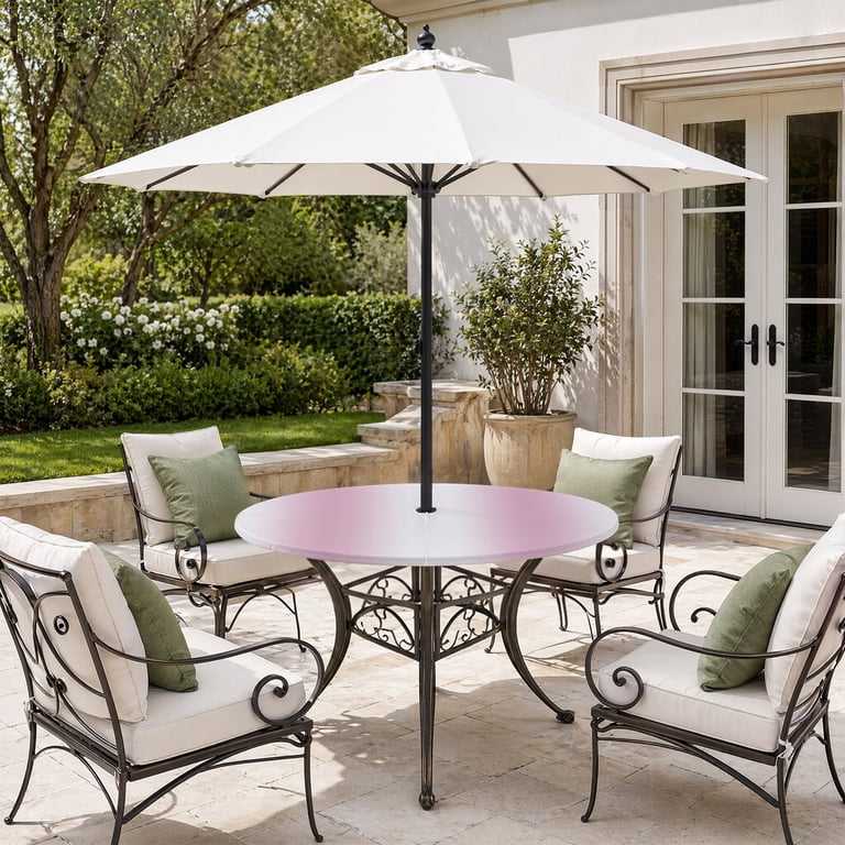 54 outdoor patio table cover with umbrella hole zipper Btrlexp Palm Leaves Round Tablecloth Elastic Outdoor Waterproof Fitted Tablecloth for Picnic Party Fits 40-44" Diameter Round Tables : Patio, Lawn & Instantly brighten dining tables while protecting surfaces 84 x 60 in Rectangular