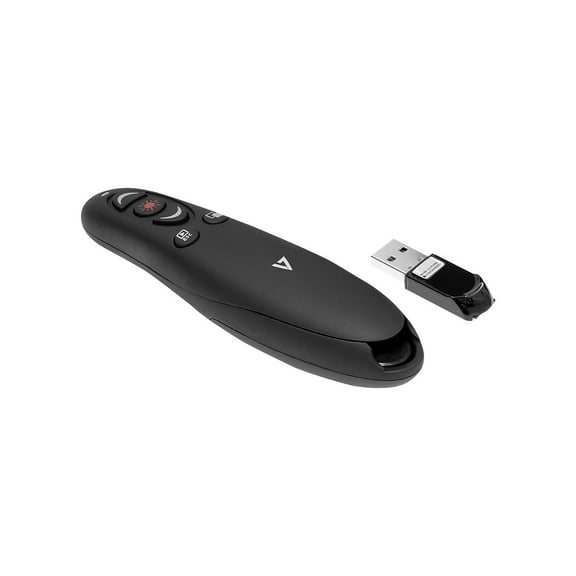 V7 WP1000-24G-19NB Professional Wireless Presenter with Laser Pointer and microSD Card Reader,red