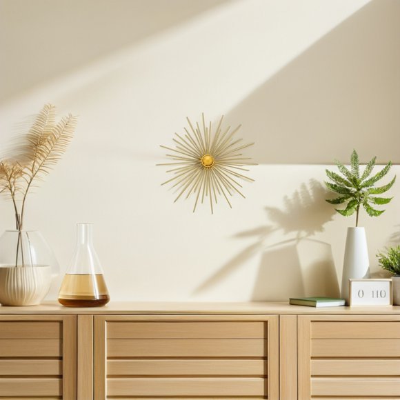 unbranded 3Ud Colgante De Pared Sol Dorado En Metal Con Estilo Contemporáneo Y Fácil Instalación