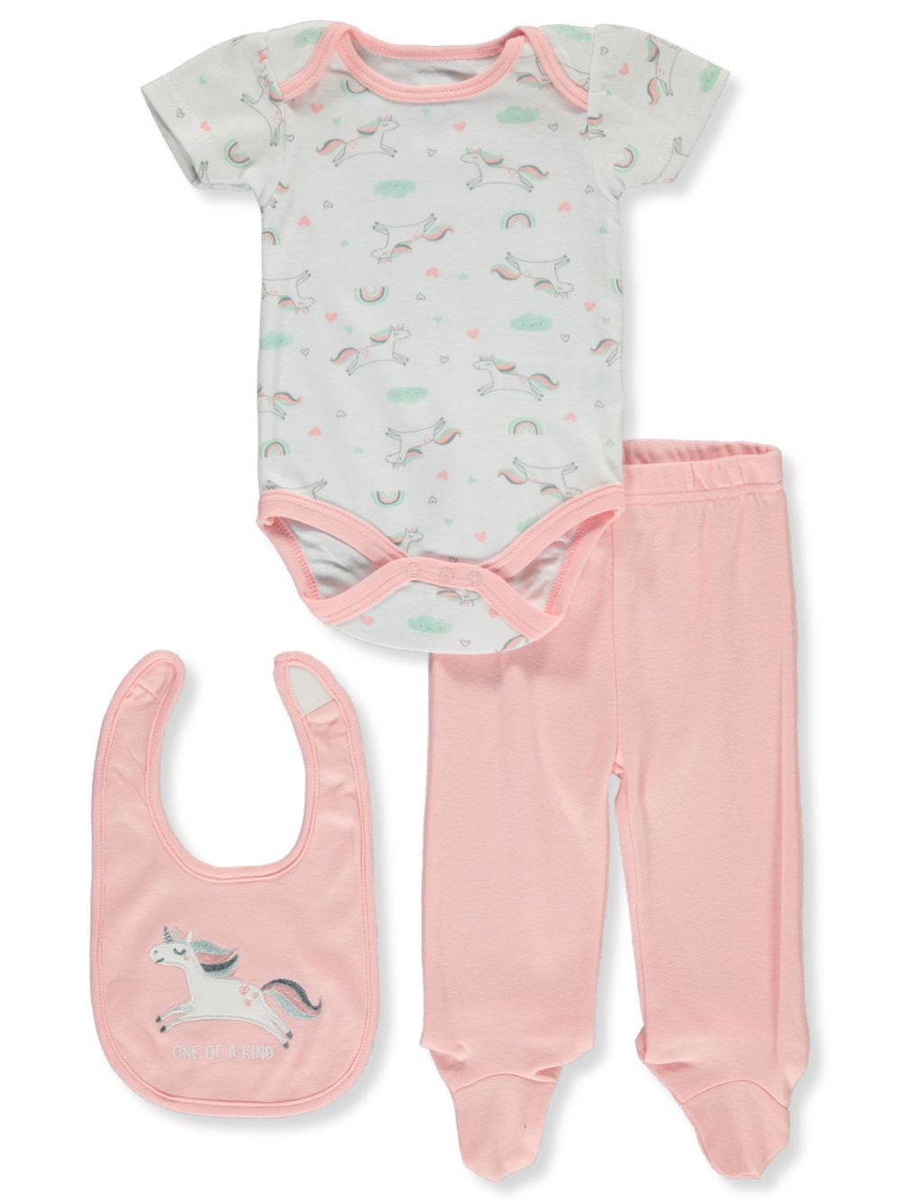 Bon Bebe Bon Bebe Baby Girls Unicorn 3 Piece Layette Set Newborn Walmart Com Walmart Com