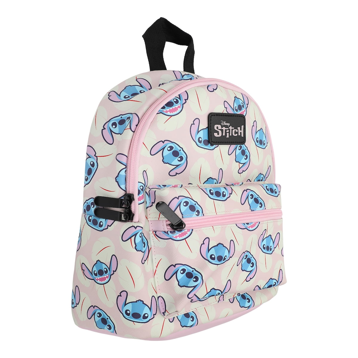 Stitch Character Heads Faux Leather 10.6" White Mini Backpack
