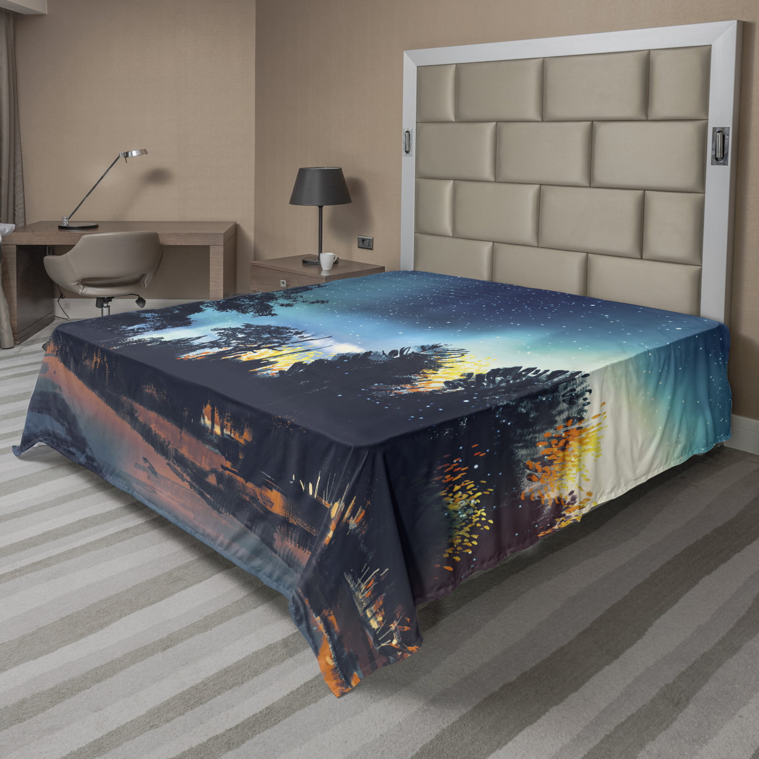 Ambesonne Fantasy Design Flat Sheet Top Sheet Decorative Bedding 6 Sizes 
