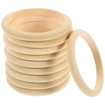 LAMIRO 10pcs Wood Bangle Bracelets Unfinished Natural Round Wooden Ring for DIY Craft Project Making