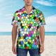thumbnail image 2 of Balery Colorful Tie Dye Stained Glass Camisas hawaianas de manga corta para hombre, camisas playeras de corte holgado, camisas de vacaciones con botones,3X-Large, 2 of 7