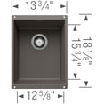 thumbnail image 7 of BLANCO PRECIS Medium Single Undermount - Cinder, 7 of 7