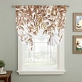 thumbnail image 2 of Eucalyptus Leaves Balloon Curtains 63 Inch Length for Living Room/Bedroom, Brown Summer Botanical Weeping Rod Pocket Privacy Door Curtains Decorative Tie Up Shade for Window 52"x63", 2 of 8