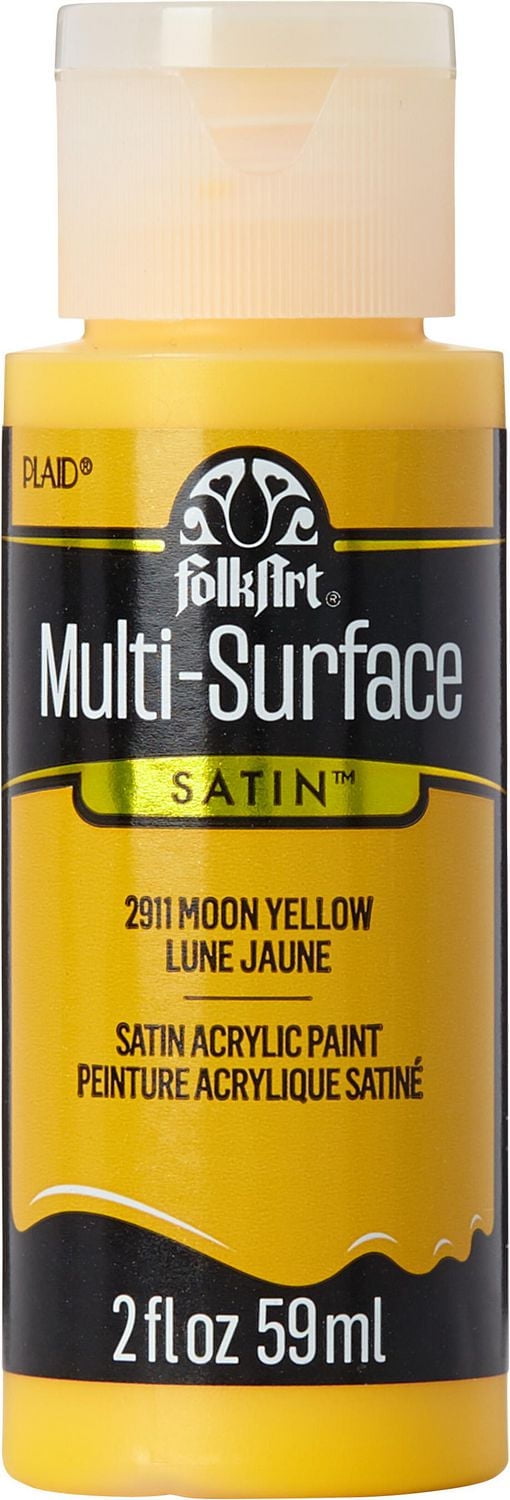 FolkArt Multi-Surface Satin Acrylic Paint Moon Yellow, FolkArt Multi-Surface Paint