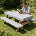 thumbnail image 5 of 3-Piece Patio Furniture Cover Set – Waterproof Polyester Table & Bench Covers (72"x30" Table + 2x 72"x12" Chairs) – UV & Dust Resistant Outdoor Protective Covers for Picnic Sets, 5 of 5