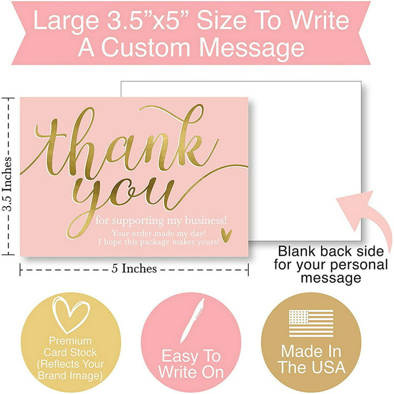 Business Thank You Cards - Small Business Essentials - When You Are  Supporting Small Businesses - Blank Note Card, Stationery Set of 50 3.5 x 2