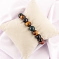 thumbnail image 4 of QNAVIC Triple Stone Physic Abilities Bracelet, Natural Tiger Eye – Bloodstone – Iolite Beads Handmade Stretch Bracelet For Unisex, Healing Chakra Energy Crystal, Metaphysical Bracelet, 4 of 5