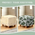 thumbnail image 6 of SCRAWLGOD Cow Print Green White Ottoman Slipcover, Washable Square Folding Storage Stool Ottoman Cover Polyester Stretch Fabric Furniture Protector for Indoor Living Room, 6 of 7