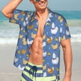 thumbnail image 5 of Lsque Chicken Family pattern Hawaiian Shirt for Men, Unisex Summer Beach Casual Short Sleeve Button Down Shirts-Large, 5 of 9
