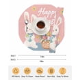 thumbnail image 6 of 13 Inch Round Placemats Set of 6, Happy Easter Non Slip Heat Insulation PP Table Mats, Cute Bunny Colorful Eggs Spring Flowers Pink Blue Washable Place Mats for Kitchen Dining Party Table Decor, 6 of 7
