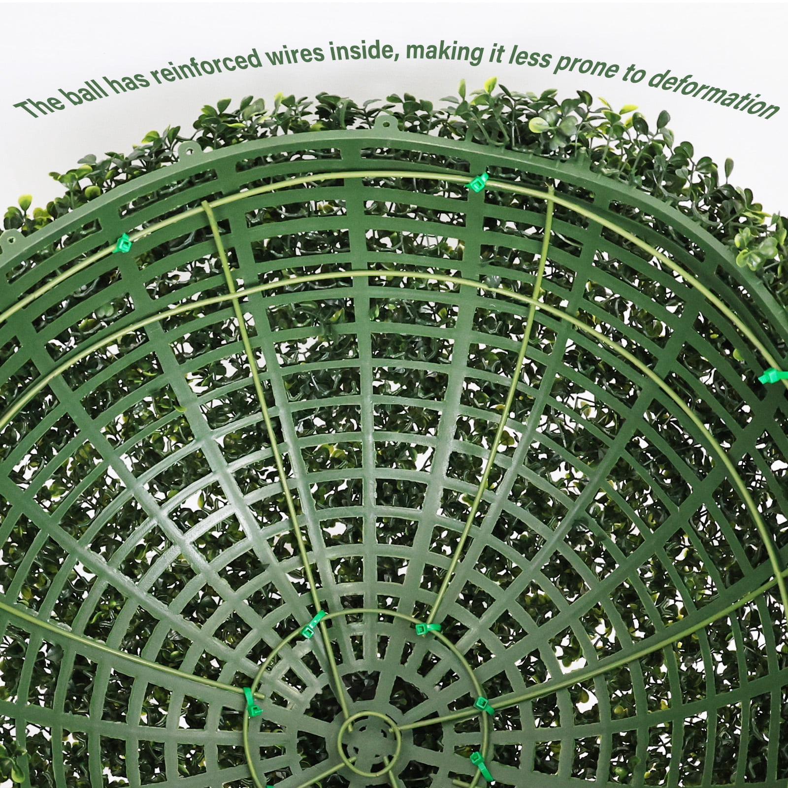 Artificial Topiary Balls, 22.4 Inch Faux Boxwood Decorative Green Spheres for Garden Front Porch Yard Patio, Green
