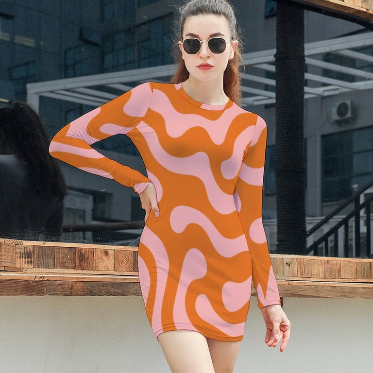 orange and pink bodycon dress Orange & Pink Floral Strapless Bodycon Mini Dress Ruched Tube Dress Juniper