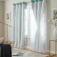 thumbnail image 2 of TOWN & COUNTRY LUXE Talia Double Layer Indoor Curtains, Sheer and Room Darkening Blackout, Grommet Top, Energy Efficient, 2-Pack Set, 52"x120", Turquoise, 2 of 11