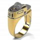 thumbnail image 1 of Collar con colgante de cruz con forma de llave Yashi Dorado circonita, 1 of 3