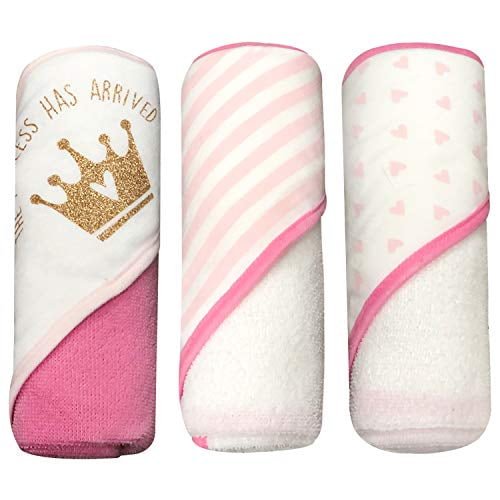 MODERN BABY 3 Pack Hooded Baby Bath Towel Set for Newborns Infants
