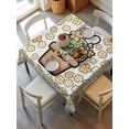 thumbnail image 2 of Easter Suqare Tablecloth - 54 x 54 Inch, Bunny Ears Spring Yellow Flowers Potted Plant Pastoral Waterproof & StainResistant Tablecloth, Washable Oil-proof Table Cover for Dining/Party/Wedding/Buffet, 2 of 9