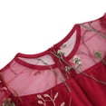 thumbnail image 6 of IBTOM CASTLE Embroidery Flower Girl Lace Dress for Kids Wedding Pageant Party First Communion Dresses Princess Bridesmaid Maxi Gown 11-12 Years Wine Red, 6 of 8