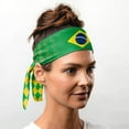 thumbnail image 2 of Suddora Brazil Flag Ninja Style Tie Headband Sweatband, Green, 2 of 5