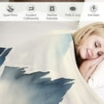 thumbnail image 3 of JEUXUS Exquisite Gifts Mountain Flannel Blanket Throw Blanket (Universal 1) White, 3 of 6