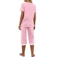 thumbnail image 6 of MINTREUS Women's Pajama Sets Short Sleeve Shirt and Capri Soft Pajama Sets with Pockets M-4XL, 6 of 6