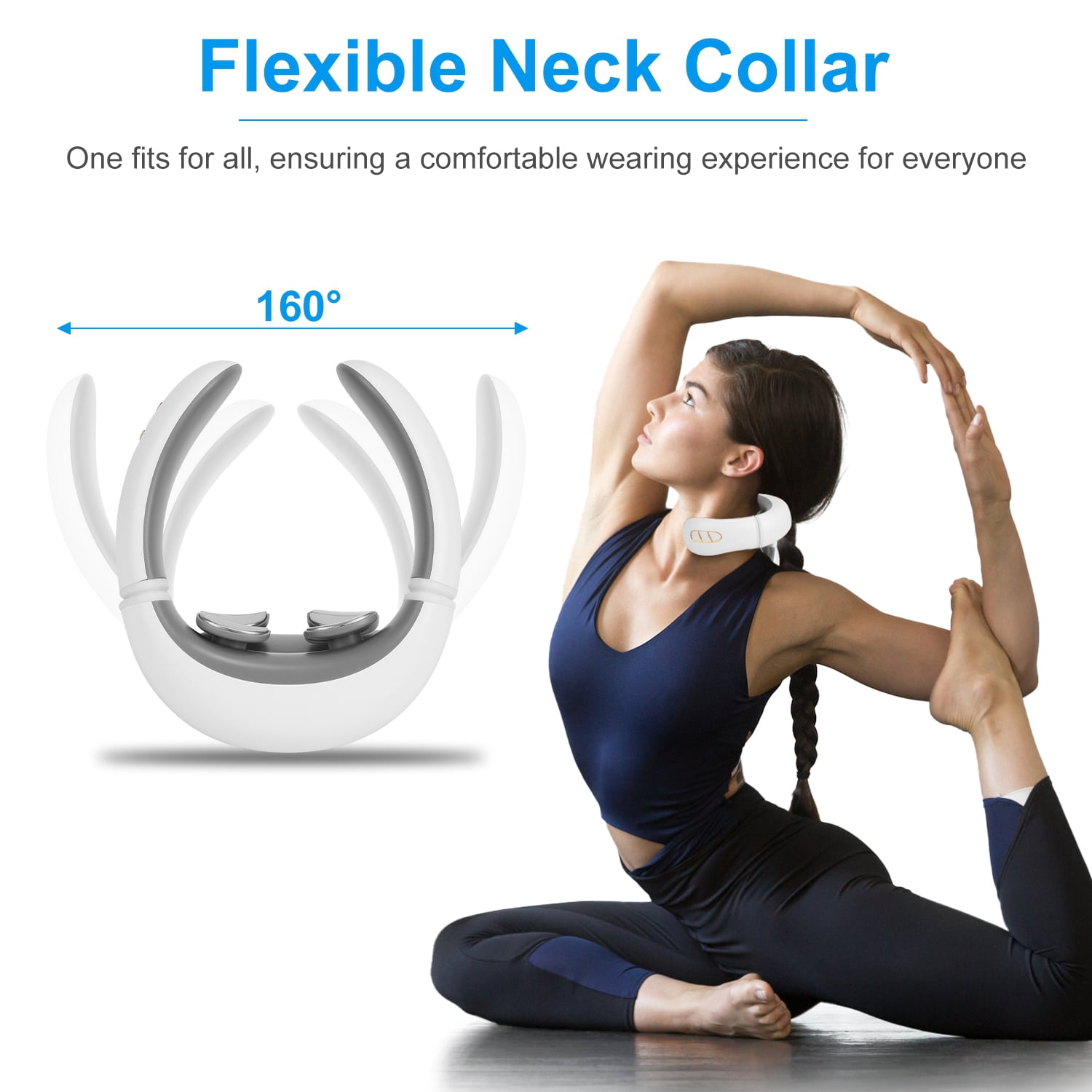 Portable Heated Neck Massager with Remote Control, TENS EMS Technology 8 Massage Heads, 15 Mins Auto Off Electric Pulse Neck Massager Neck Massager with Heat, 6 Modes 20 Intensities
