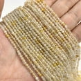 thumbnail image 5 of 2 3 4 MM Cuentas de piedra naranja amarilla natural Pequeñas cuentas de ágata de cristal facetadas Jaspe Cuarzo Espaciador para hacer joyas 15", 5 of 5