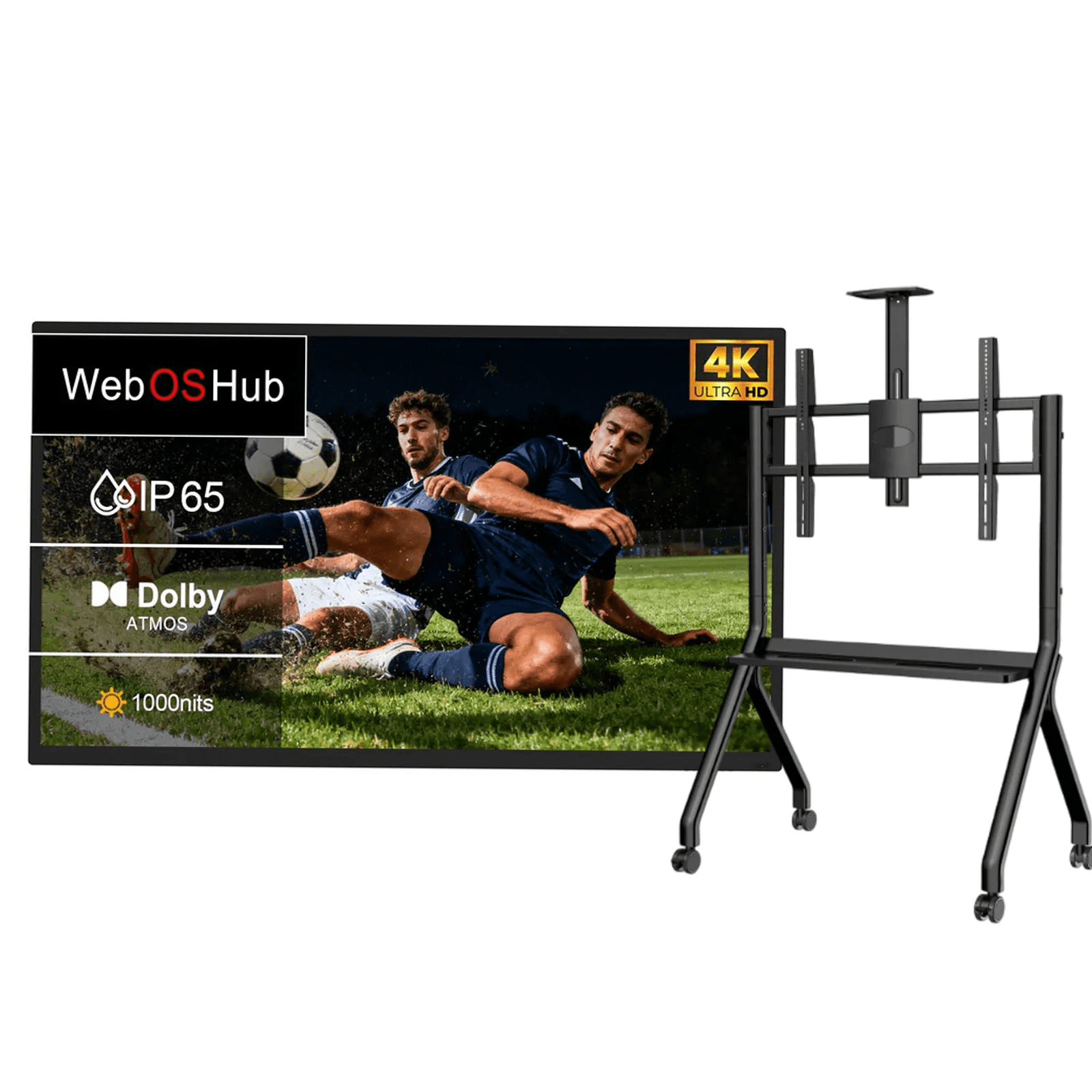 55"Outdoor TV 2500nits High Brightness 4K UHD Smart TV, IP65 Waterproof for Full Sun, Built-in Voice Assistant & Dolby Atmos, All-Metal Body for Poolside/Backyard/Outdoor Entertainment丨360SPB®