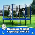 thumbnail image 6 of Zupapa 14FT 12FT 10FT 8FT Trampoline for Kids and Adults, 450 LBS Weight Capacity, with Safety Enclosure Net, Ladder, Heavy-Duty Galvanized Steel Frame, Outdoor Backyard Jumping Toy, 6 of 11