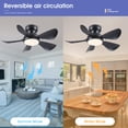 thumbnail image 4 of 32 Inch Modern Ceiling Fans with Lights, Small Flush Mount Ceiling Fan with Light and Remote/APP Control, 5 Reversible 6, 4 of 9