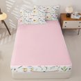 thumbnail image 4 of Homewish Spring Garden Floral Zipper Full Size Comforter Sets with Fitted Sheet and 2 Pillowcases,Girls Flower Dragonfly Zipper Bedding Set,Pink Reversible,4 Pieces, 4 of 7