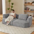 thumbnail image 4 of MAYEERTY Oversized 3 Seater Compressible Chenille Sectional Sofa, Modern & Space-Saving for Living Room, 98*43*32"Grey, 4 of 10